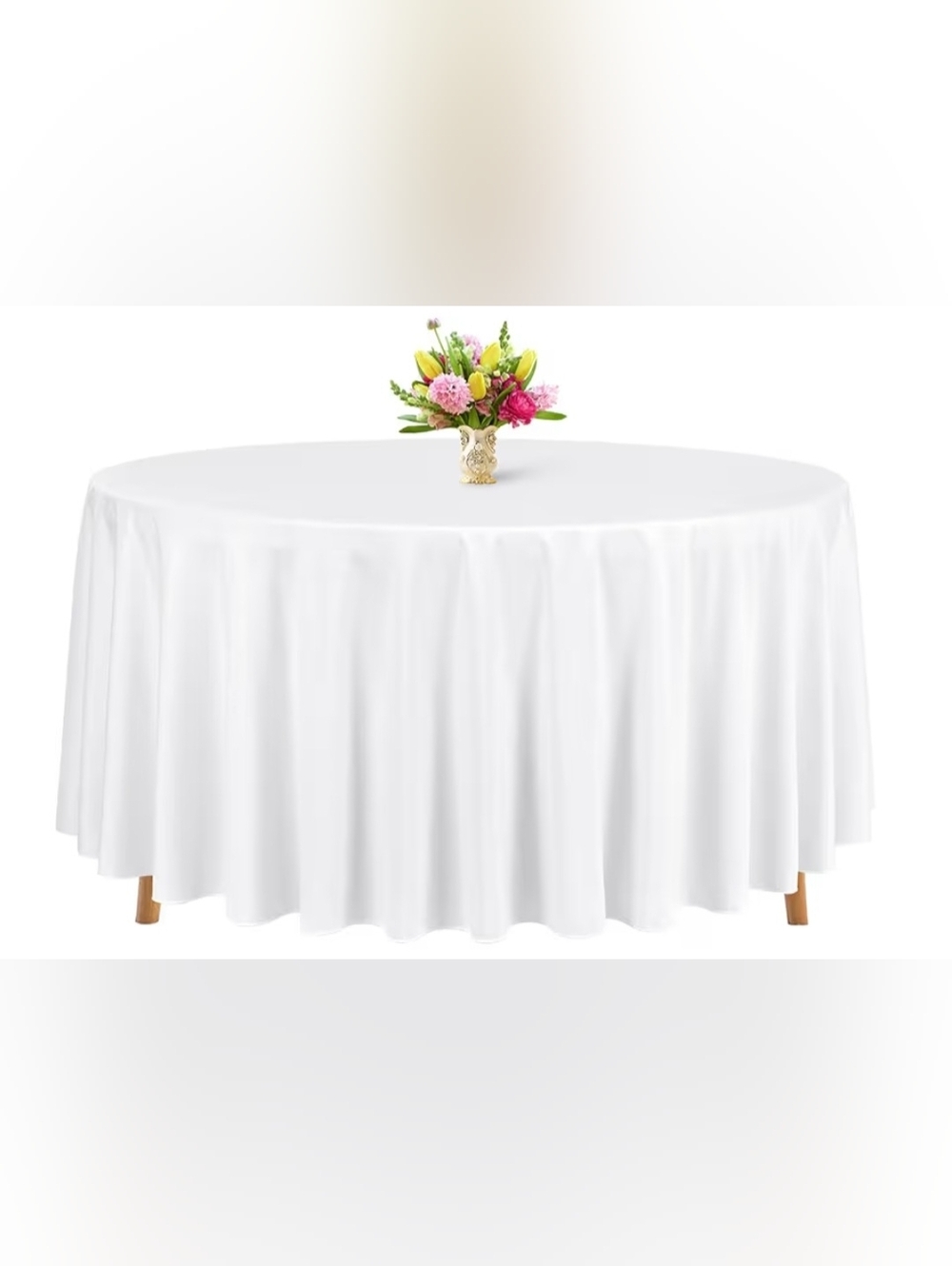 Classic White Round Tablecloth - Elegant Home Dining Linen